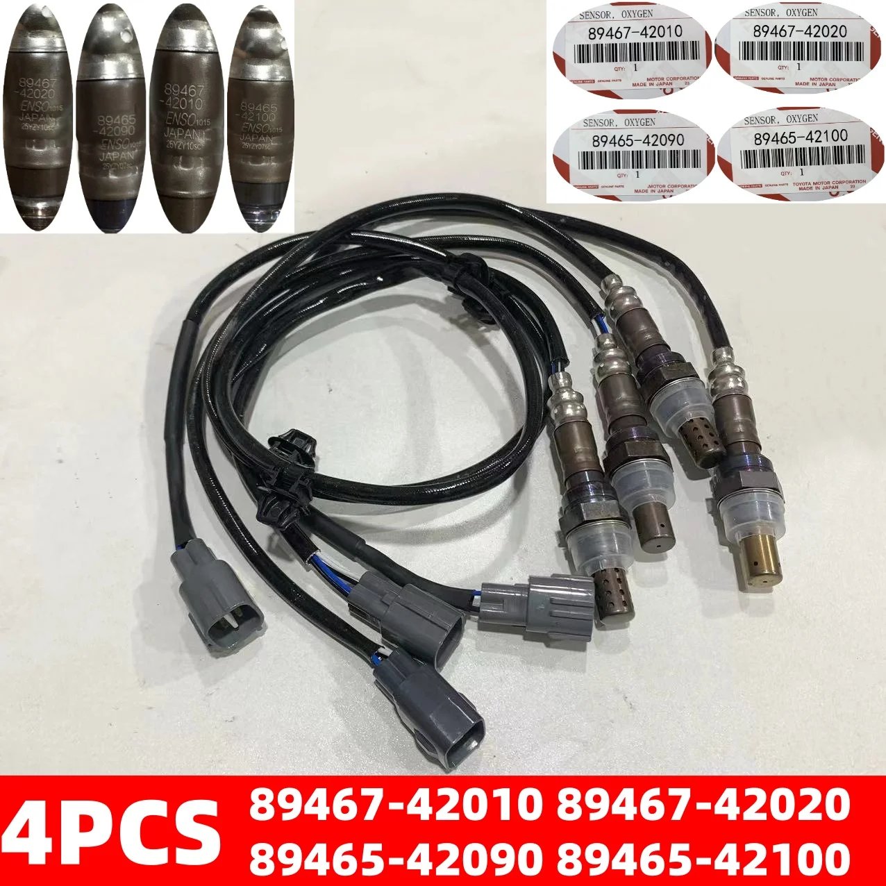 4x upstream & down novo sensor de oxigênio o2 89467-42010 89467-42020 89465-42090 89465-42100 para 2001-2003 toyota rav4 2.0l