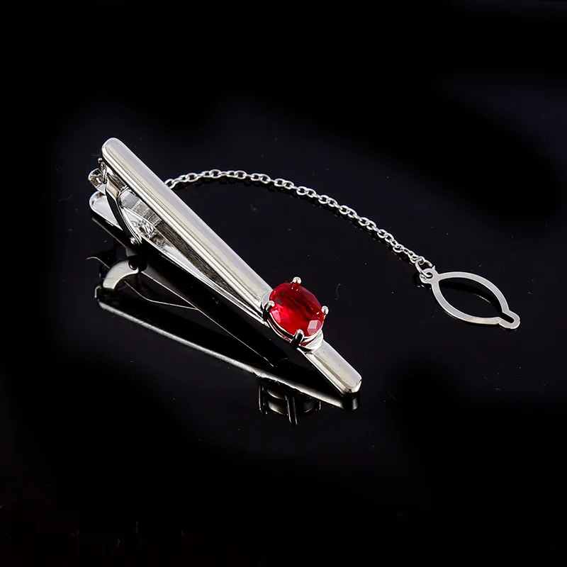 Men\'s luxury boutique crystal onyx tie clip high-grade business suit tie buckle pin men and women zirconia tie clip