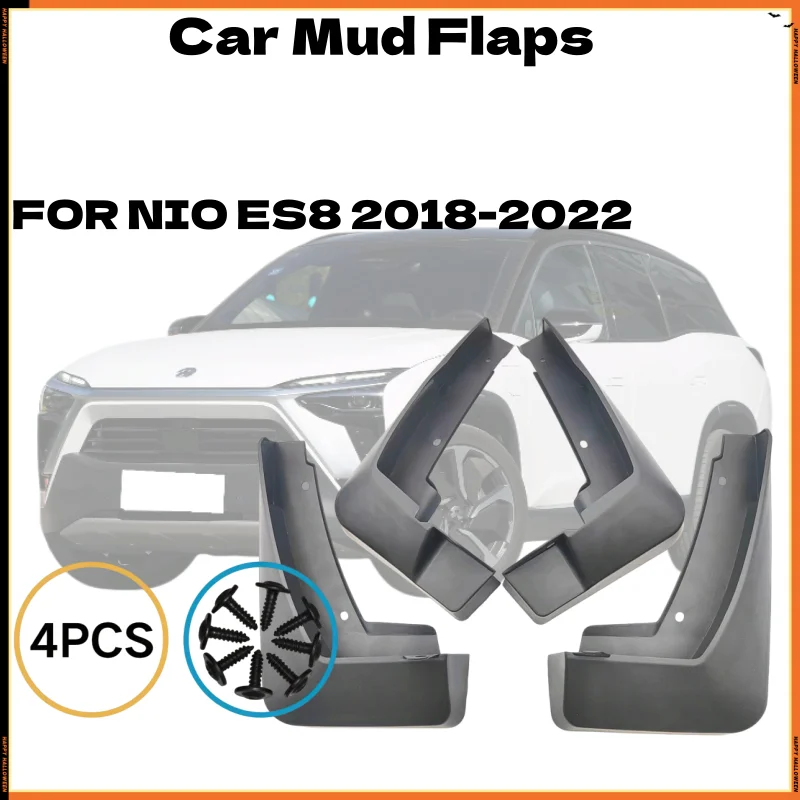 Guardabarros para coche NIO ES8 2018-2022, protectores contra salpicaduras de alta resistencia, guardabarros delanteros y traseros impermeables, piezas exteriores para automóvil, 4 Uds.