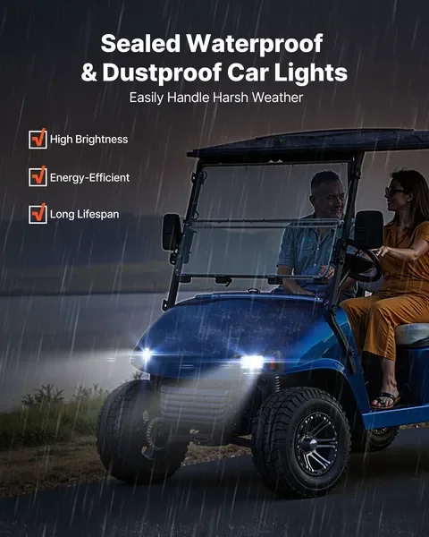 12 Cart LED Headlight Tail Light Kit For EZGO TXT 1996-2013 Models