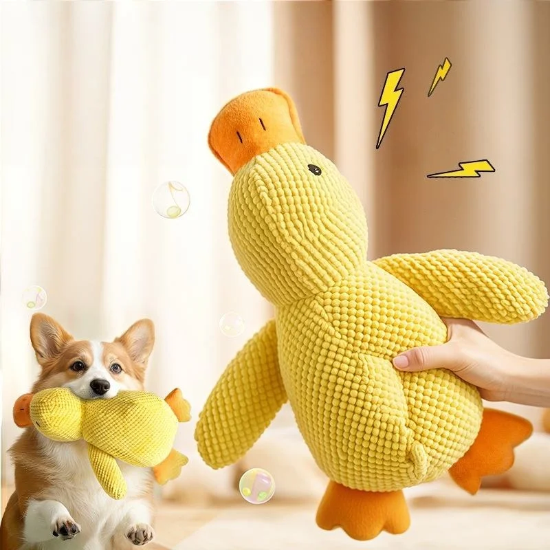 Duck Dog Toy Plush Chew Resistant Durable Dog Toy with Quacking Sound Teeth Grinding Relief Soft Companion for Small Large Dog