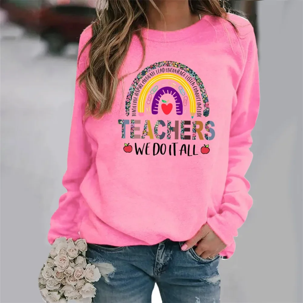 European and American Thanksgiving Letter Printed Pattern Long-sleeved Crew-neck Hoodie Woman Sweatshirt  Streetwear Women