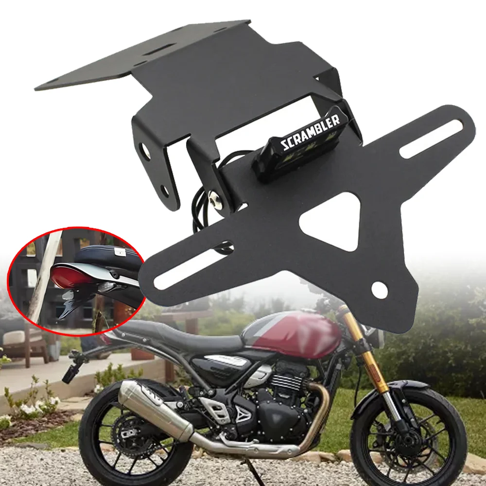 

Fit For Scrambler400X Speed400X License Plate Mounting Bracket LED Light Tail Tidy Fender Eliminator Registration Plate Holder