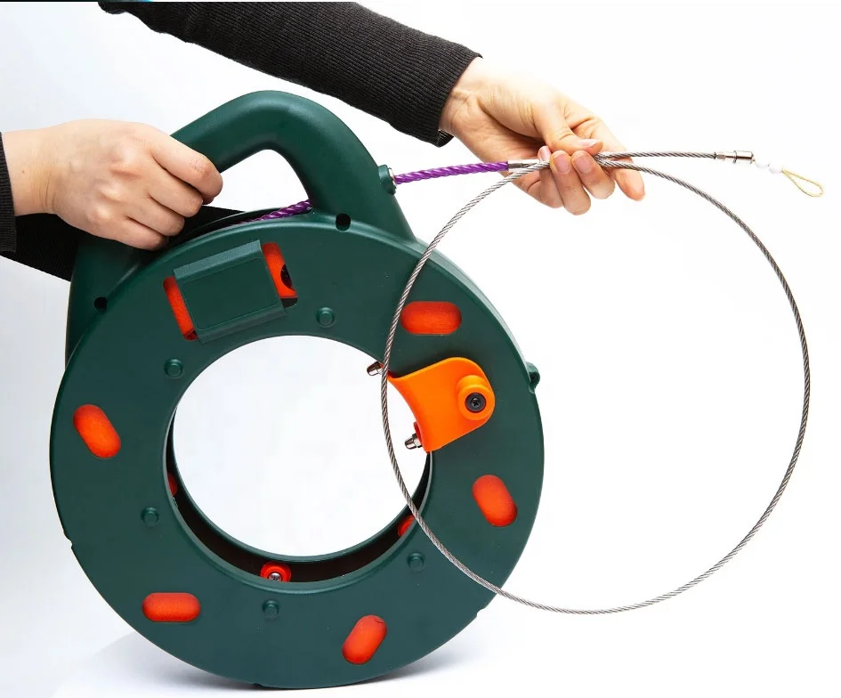 Hand-cranked fishing wire puller 6.5mm X 30m pipe,cable, through-wall  puller kit