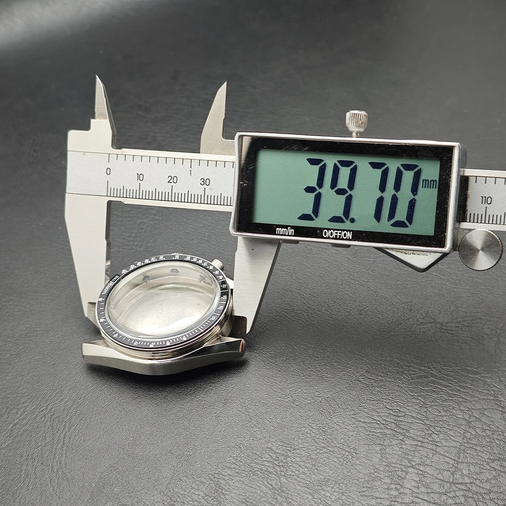 39.7 مللي متر حافظة ساعات معدنية تناسب ملحقات حركة VK63 زجاج الياقوت مجهزة بإطار وحزام VK63