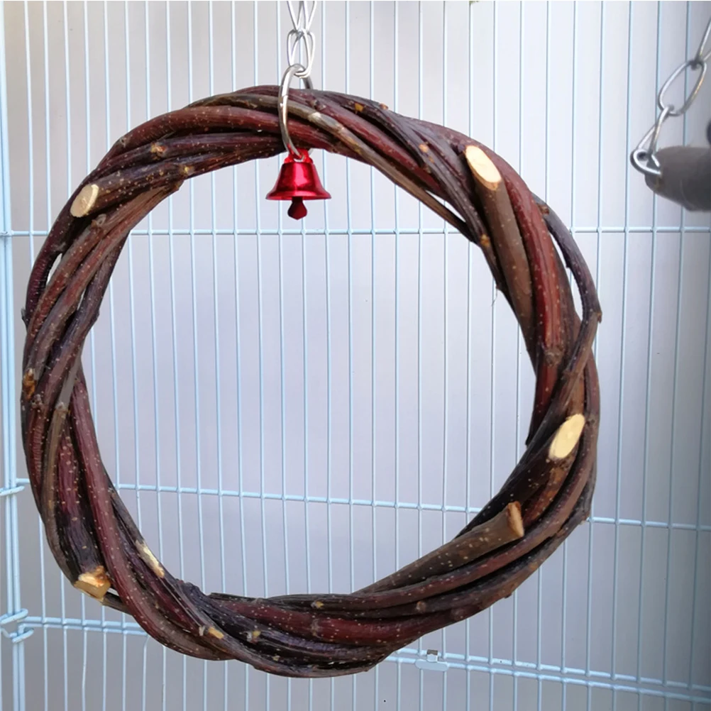 

1PC Parrot Rings Bird Swing Branch Braided Ring Bird Stand Frame Rattan Ring Bite Bird Cage Supplies
