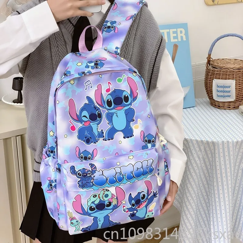 Disney Stitch Backpack for Kids Boys Girls School Students Nylon Large Capacity Cartoon Cute Daypack Travel