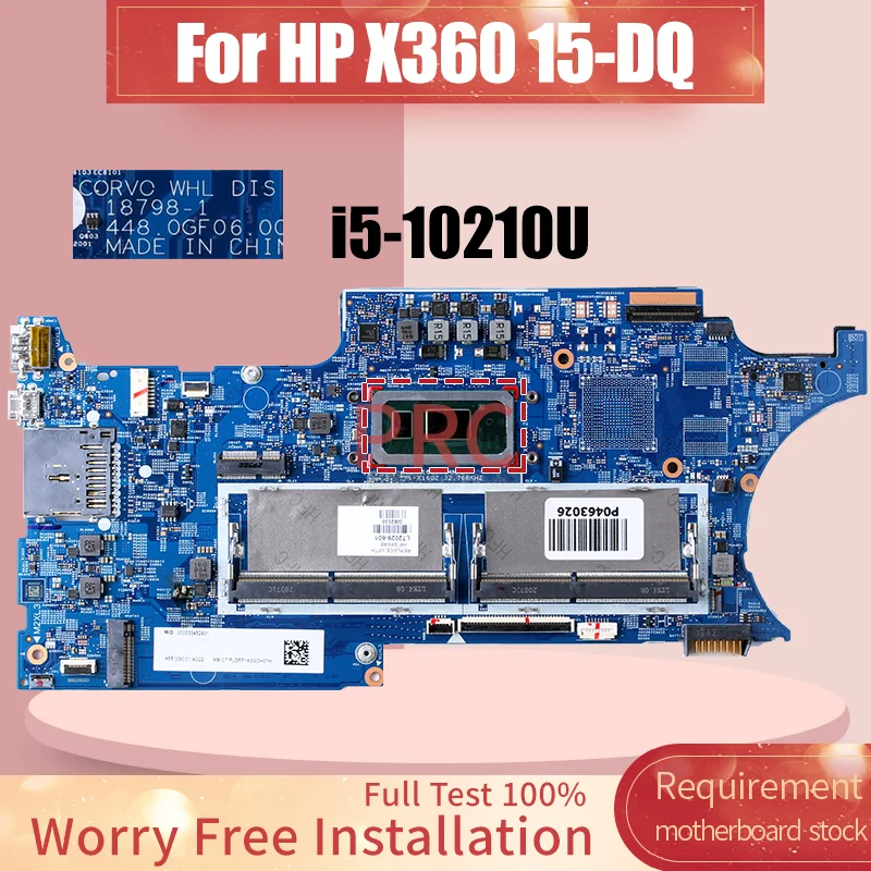 

18798-1 For HP ENVY X360 15T-DQ100 15-DQ Laptop Motherboard SRGKY Core i5-10210U UMA L72029-601 DDR4 Notebook Mainboard Tested
