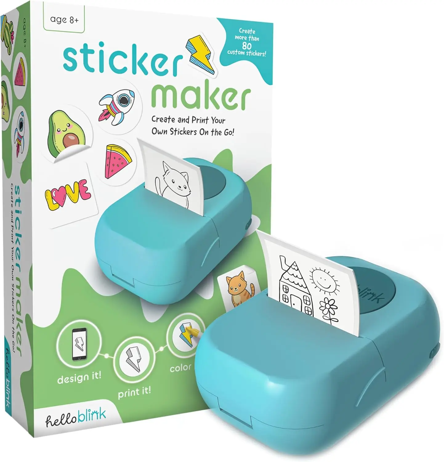 

Mini Sticker Maker & Photo Printer - Portable Bluetooth Thermal Printer for Kids Gifts, Compatible with iPhone Android