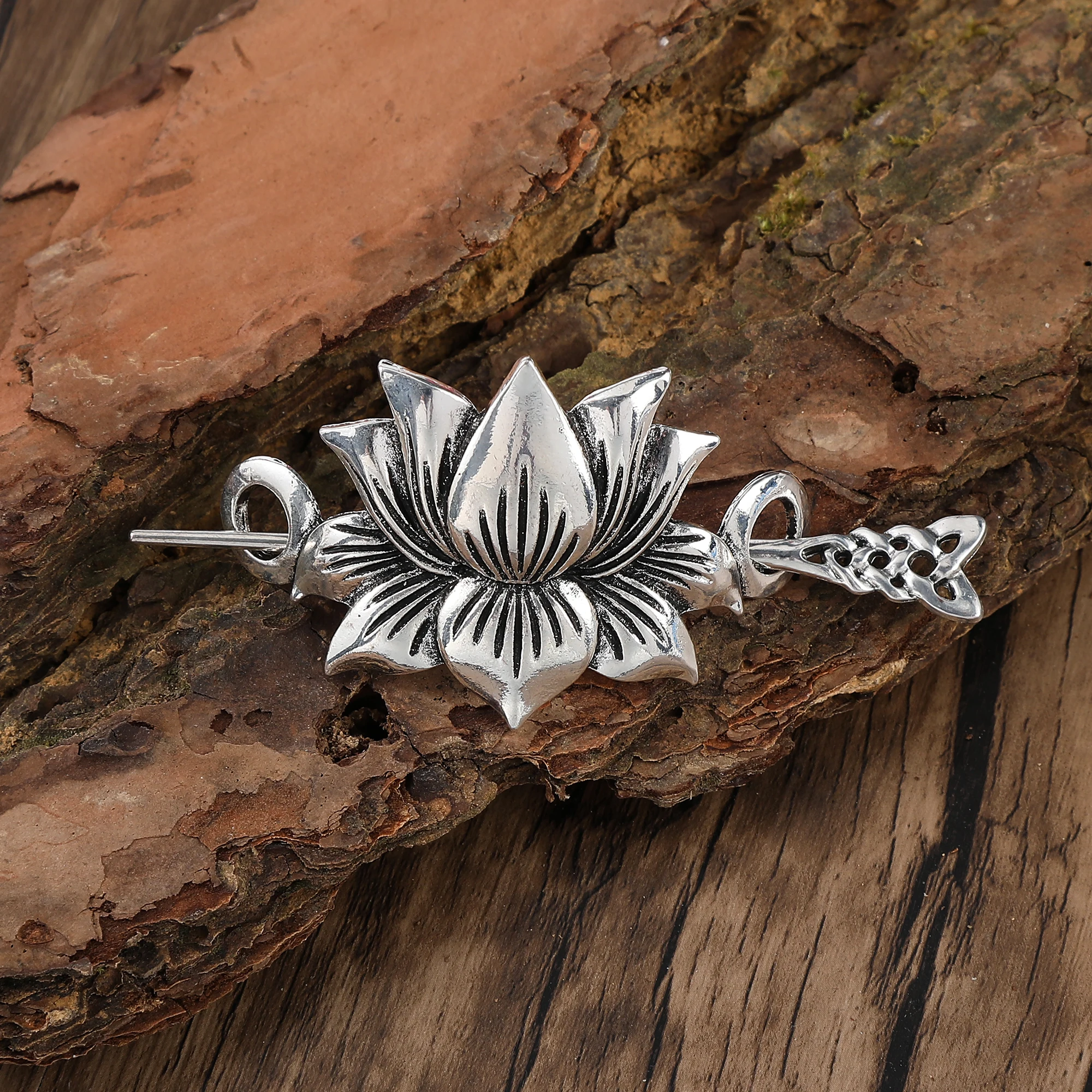 Hot Selling Scandinavian Viking Celtic Knot Lotus Hairpin Irish Retro Hairpin Women's Hair Accessories Valentine's Day Mother's Day Birthday Gift