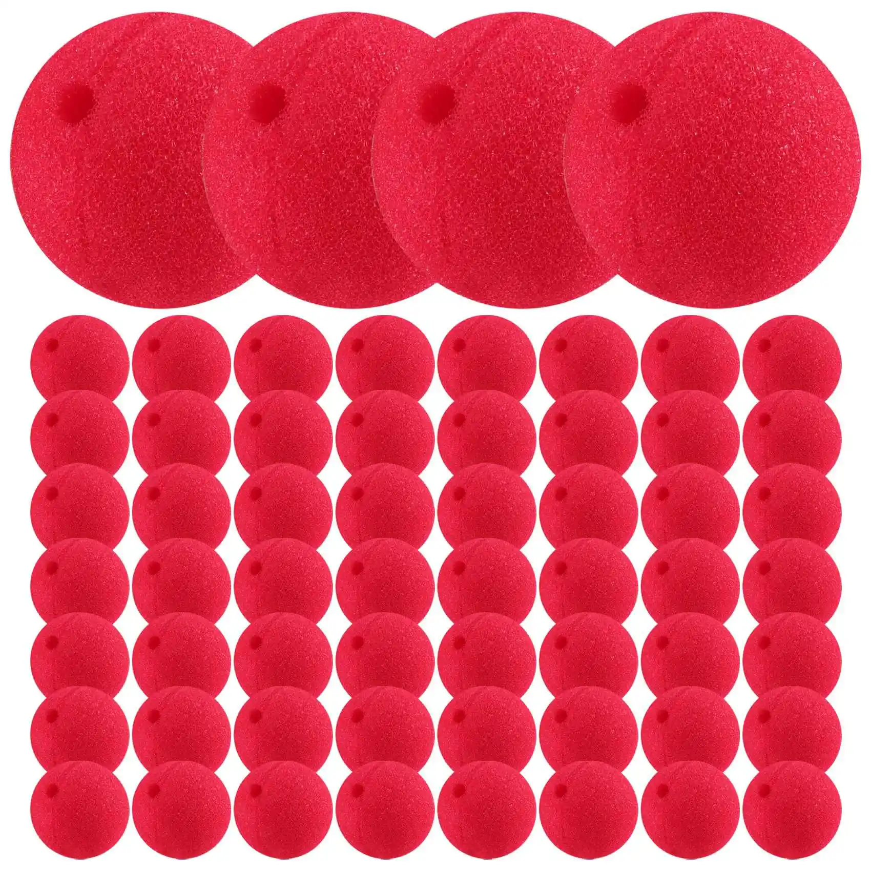 Narices de payaso rojo para Cosplay, nariz de espuma para Halloween, Navidad, carnaval, fiesta de disfraces, vestido de vestir, 60 piezas