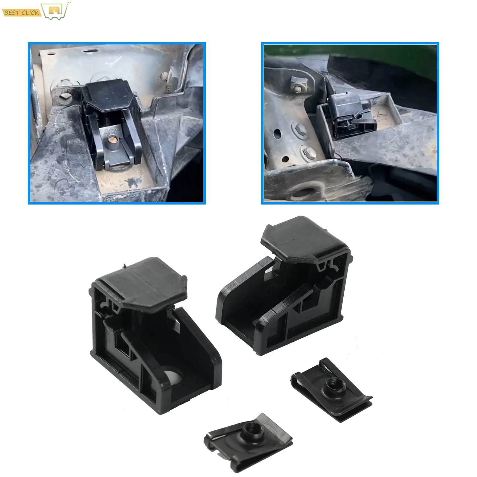 Juego de 2 clips de montaje de soporte de faro 6R0941511 para VW Polo 6R 2009-2016 Kit de reparación izquierda derecha fijación de plástico