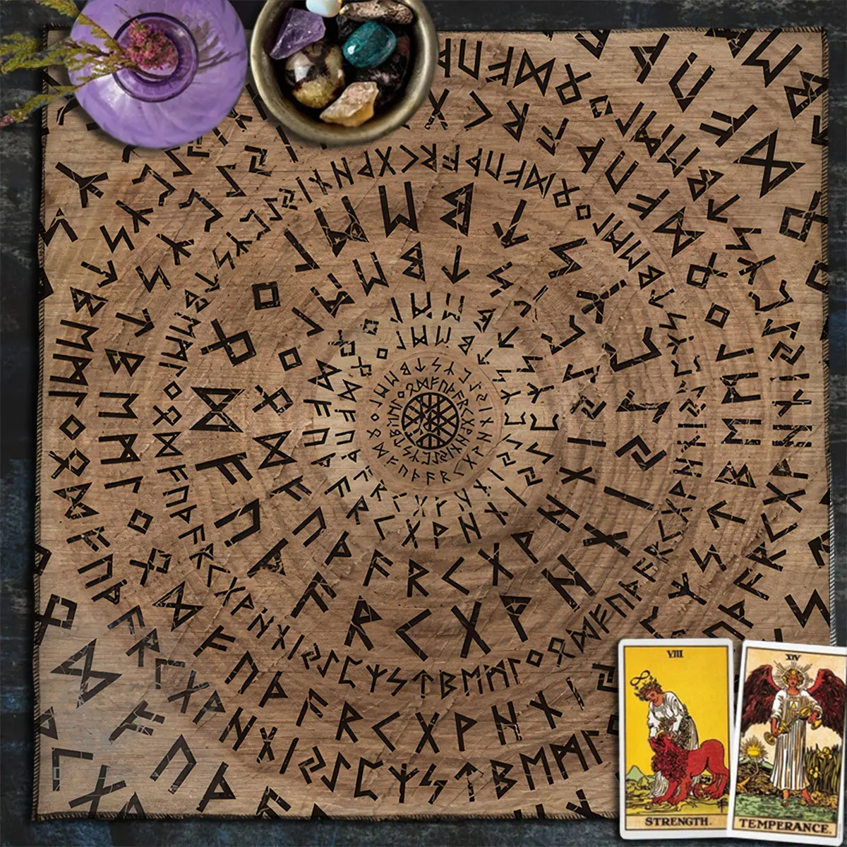 Magic Runes Tarot Tablecloth Altar Cloth Tarot Tapestry Wall Hanging Witchy Decor Spiritual Oracle Card Pad Board Game Mat