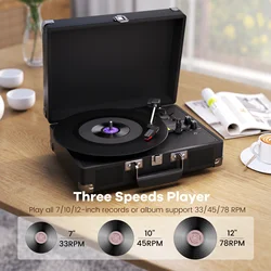 Maio C210 belt-driven Vintage gramophone device, vinyl record, turntable , high-fidelity stereo, built-in speaker, 3-speed