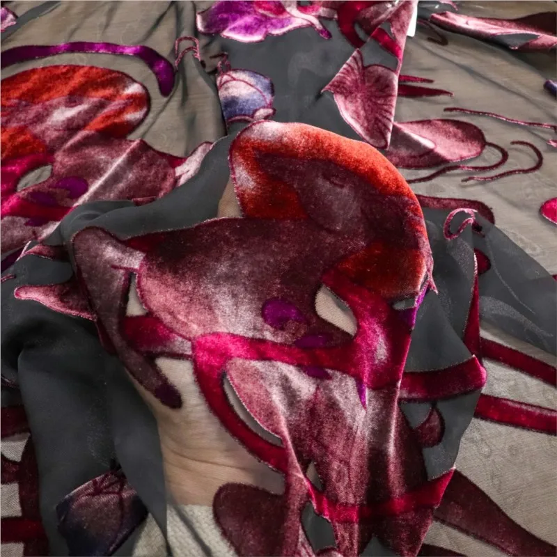 

Velvet printed flamboyant and women's clothing fabric dress pattern