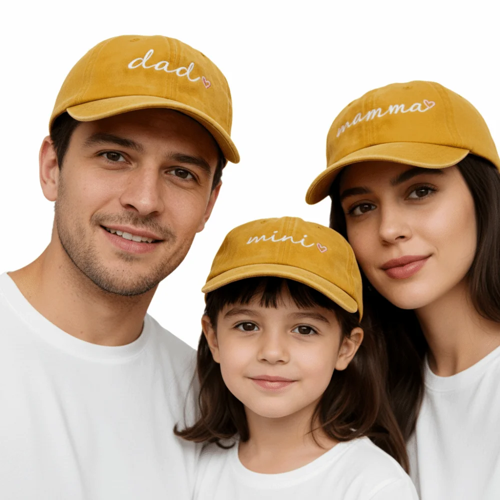 Washed Cotton dad mama mini Love Caps Adjustable Vintage Parent-Unisex Baseball Hats Breathable Embroidery Baseball Cap Gifts