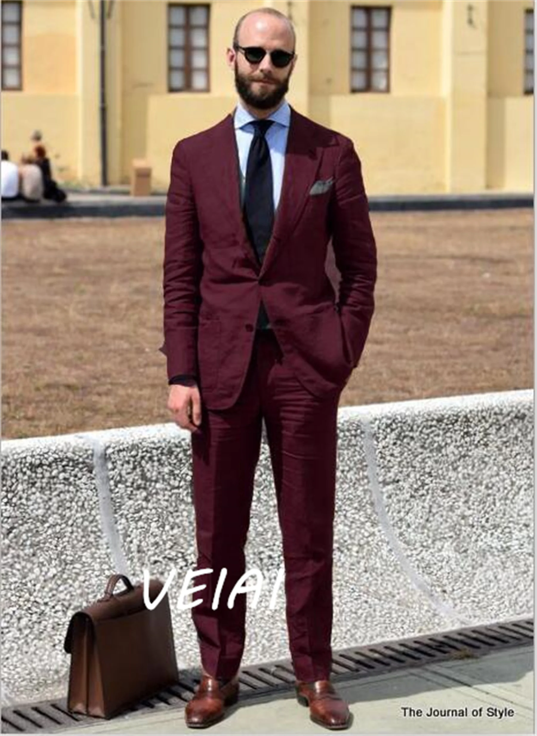 

Новейший дизайн пальто и брюк по индивидуальному заказу, коричневый мужской костюм, приталенный костюм, комплект из 2 предметов, смокинг жениха, двубортные костюмы на заказ, пиджак для выпускного вечера, мужской