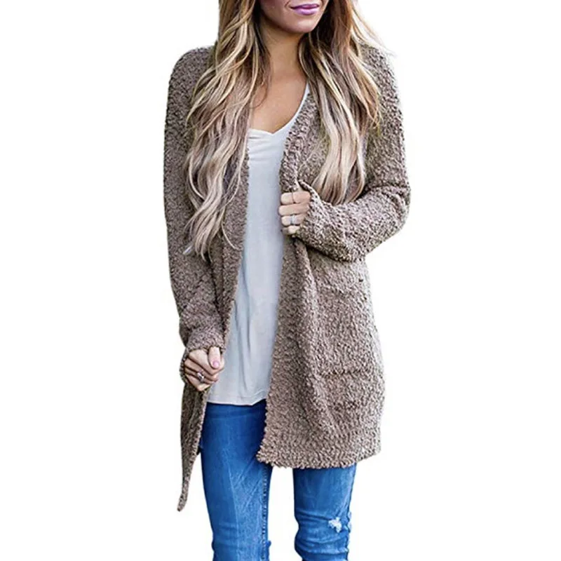 

Осень-зима, новый вязаный бархатный свитер в европейском и американском стиле с двойными карманами