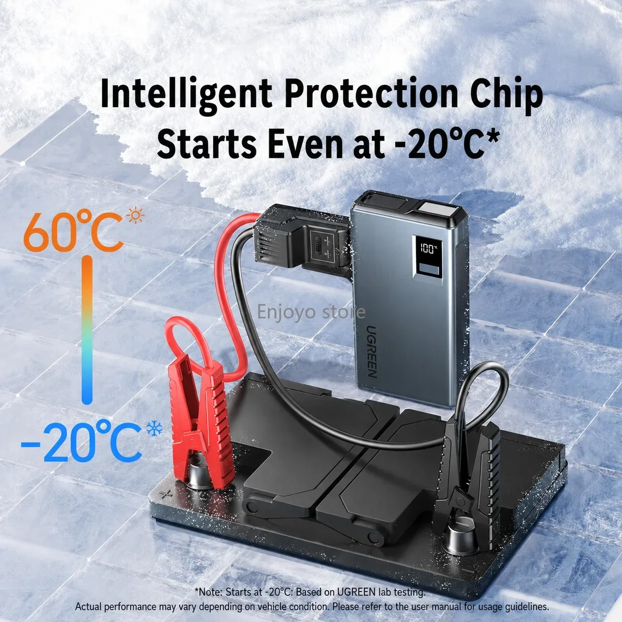 UGREEN 3C Certified Car Jump Starter 12V Vehicle Battery Booster 12000mAh Multi-Function Power Bank Emergency Car Start Device