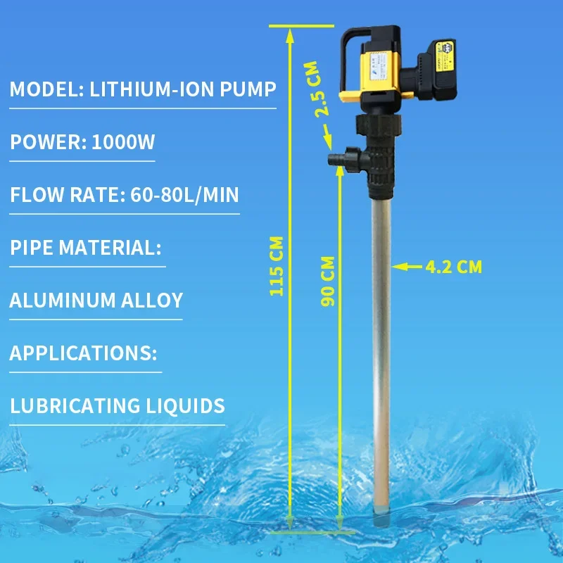 Stainless Steel Electric Drum Pump; Screw Gear Pump for Honey, Cream, and Sauces; Pump for Acid and Alkaline Liquids; Fuel Drum