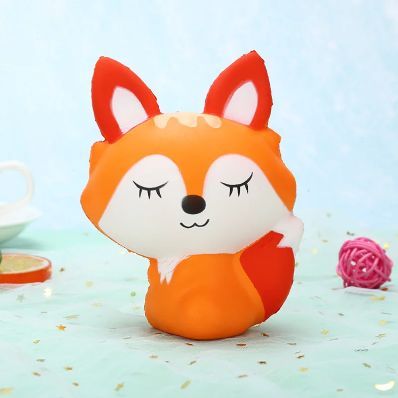 Squihy Slow Rebound Fox Cute Animal Stress Relief Toys Cure Office Stress Reliever Vent Fidget Toys for Kids Girl Gift