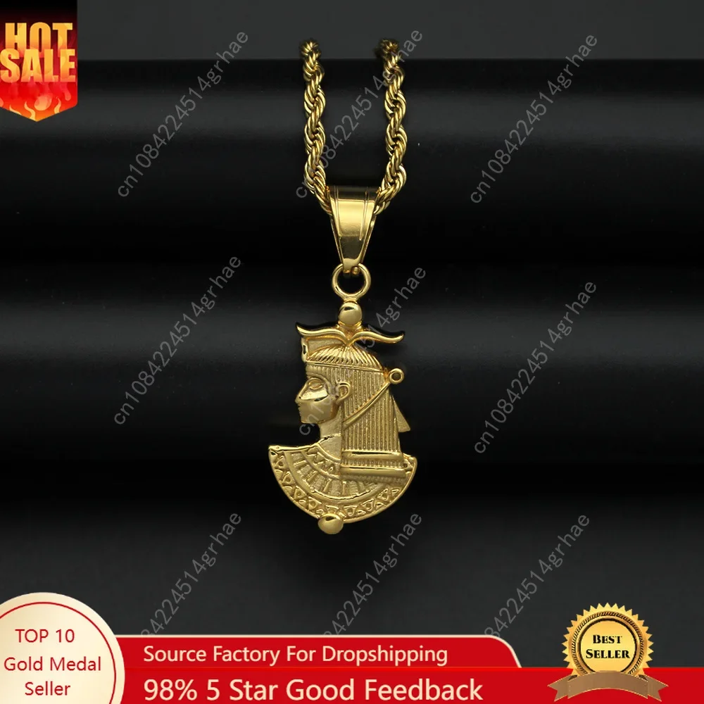 

New Egypt Pharaoh Sphinx 316L Stainless Steel Men Necklaces Pendant Powerful Amulet For Women Jewelry Gift