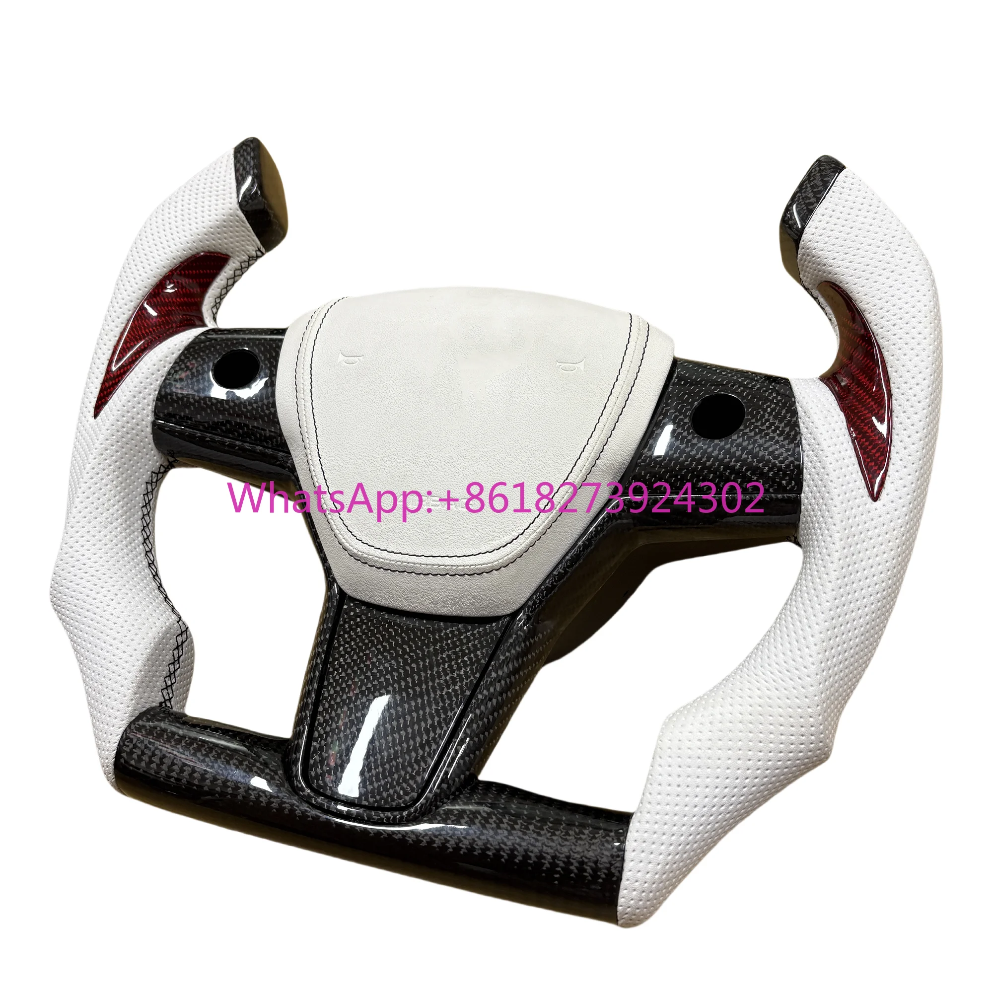 

Upgrade Carbon Fiber Leather Yoke Steering Wheel for Tesla Model 3 Y S X 2021 2022 tesla Model Y Carbon Fibre Steering Wheel
