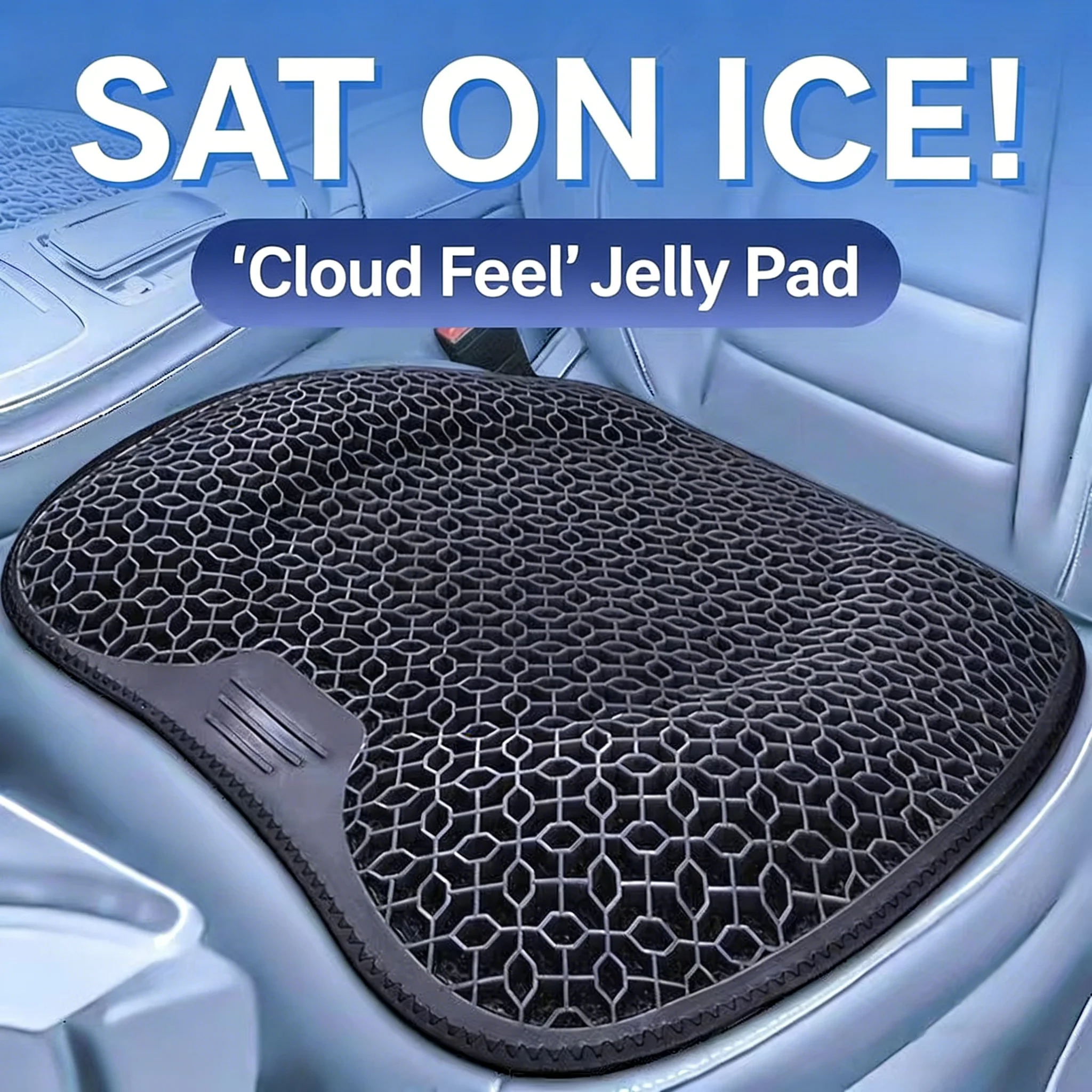 

New Honeycomb Design Gel Cushion Breathable, Soft and Easy to Clean Provides Comfortable Support Elastic Gel Car Seat Cushion