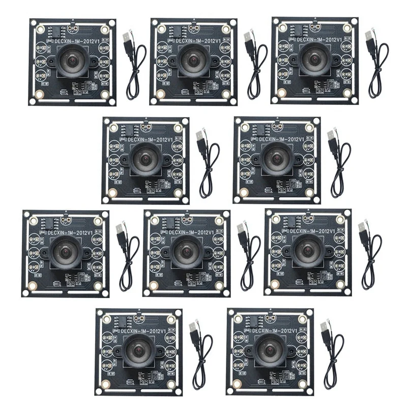 B03B-10PCS 100 Degree Camera Module 1MP OV9732 1280X720 30Fps USB Camera Module Drive Free For Winxp/7/8/10 With 60Cm Cable