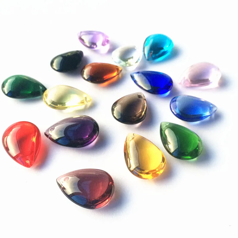 Top Quality 22mm Multicolor Glass Water Drops Lovely Pendants In 1Hole Garden Tree Hanging Decoration Diy Jewelry Accessories