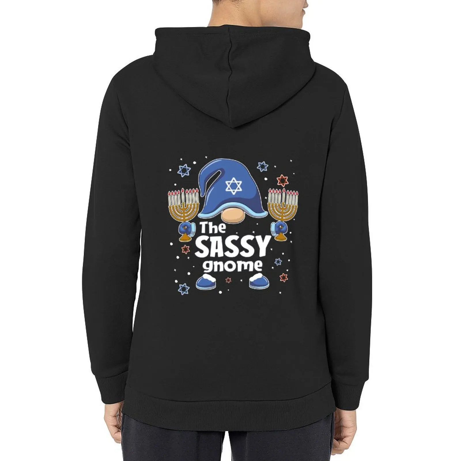 

The Sassy Gnome Funny Hanukkah Matching Family Pajama Hoodie men's clothing male clothes winter clothes designer hoodies