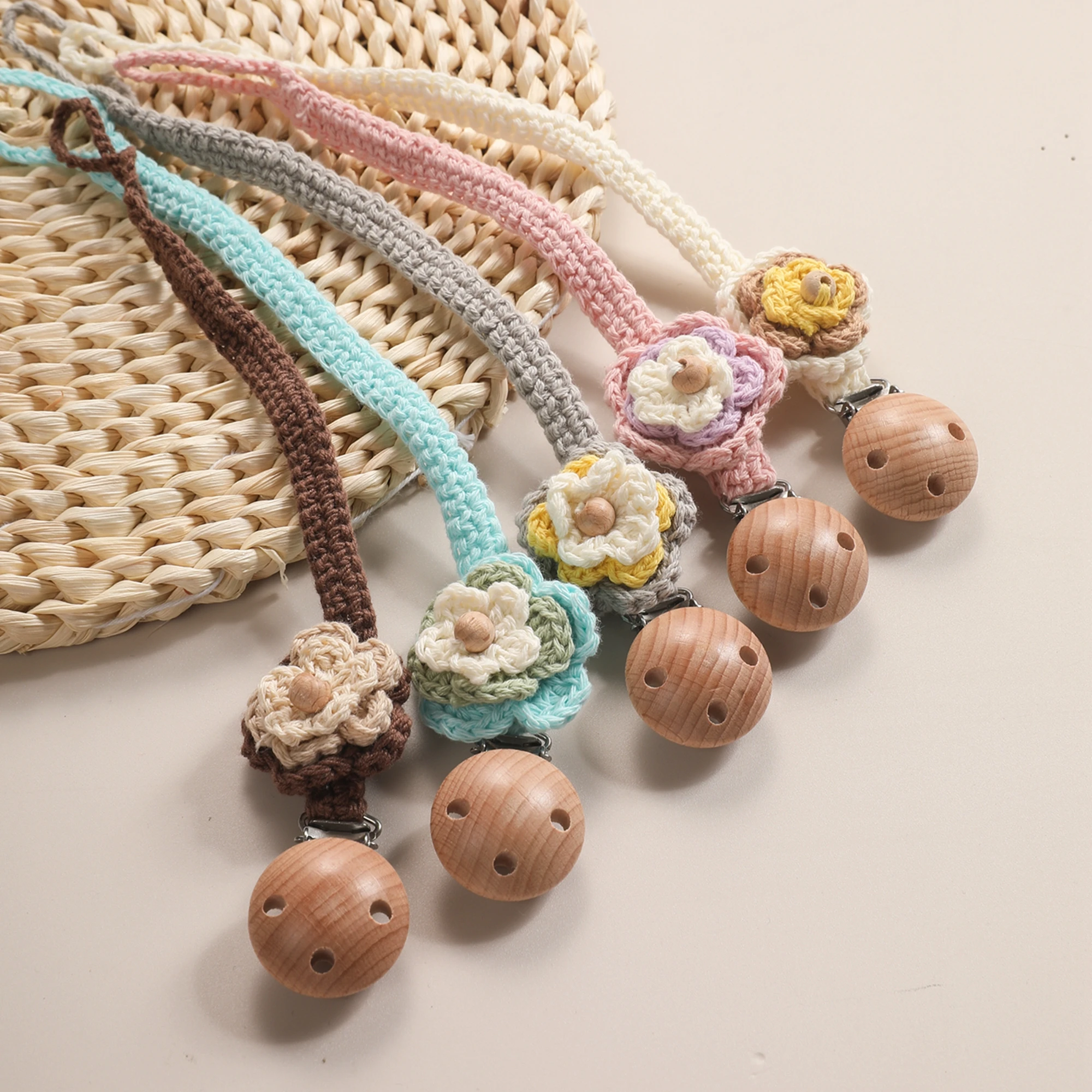 Cotton baby pacifiers  dental bead holders  Pacifier Clips  wooden pliers  toy pacifier pendants  Gifts Articles