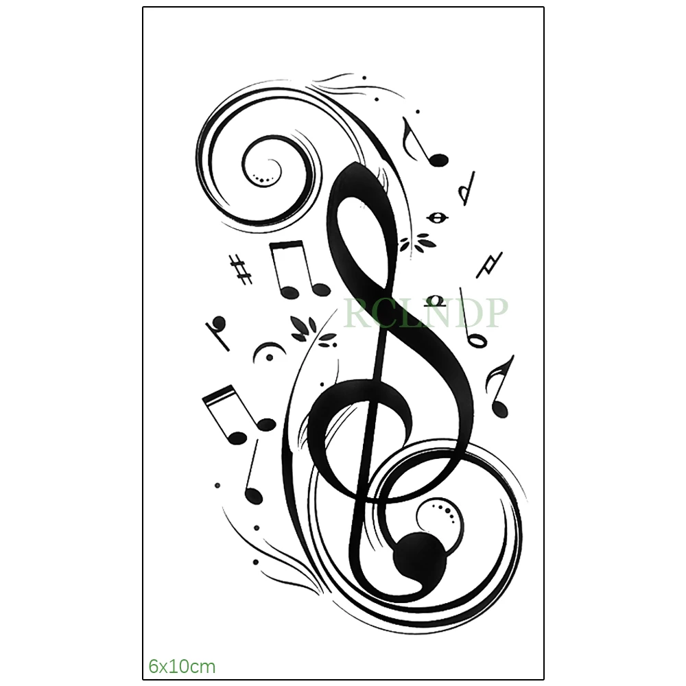Waterproof Temporary Tattoo Sticker musical note Fake Tatto Flash Tatoo Hand Back Foot tattoos for Girl Women Men Kid image 5