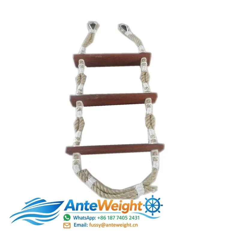 Marine High Strength Wooden pilot Climbing Rope Ladder for Ship