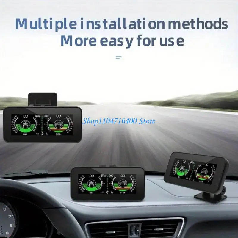 y1gd Vehicle HUD Display with Slope Detection Speed Monitoring and Screen Off Road Inclinometer