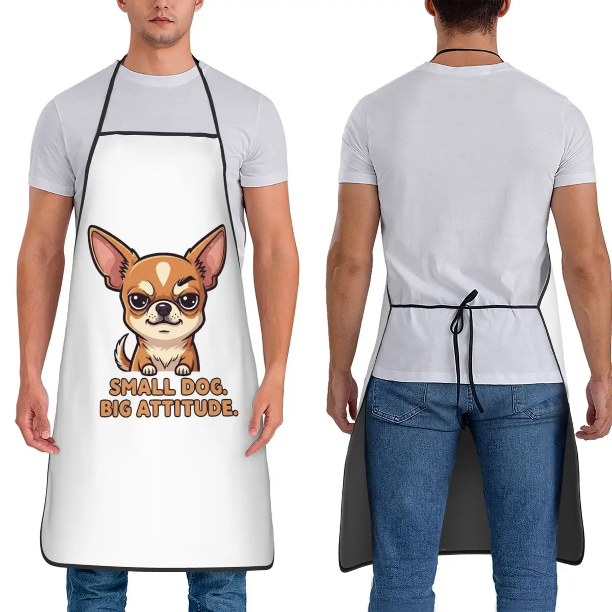 

Фартук с принтом «Мрачный чихуахуа с характером» для шеф-повара, без рукавов, для кухни, уборки, садоводства, для женщин и мужчин