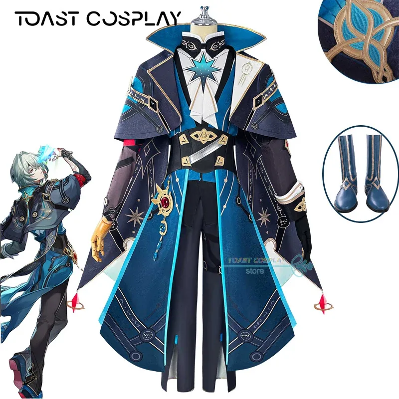

Anaxagoras Cosplay Honkai Star Rail Anaxagoras Cosplay Costume Uniforms Men Halloween Party Role Play Wig Shoes Suits