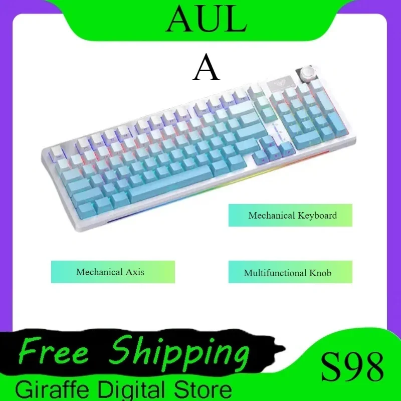 

AULA S98 wireless mechanical keyboard and mouse set three-mode connection RGB hot-swappable e-sports game office