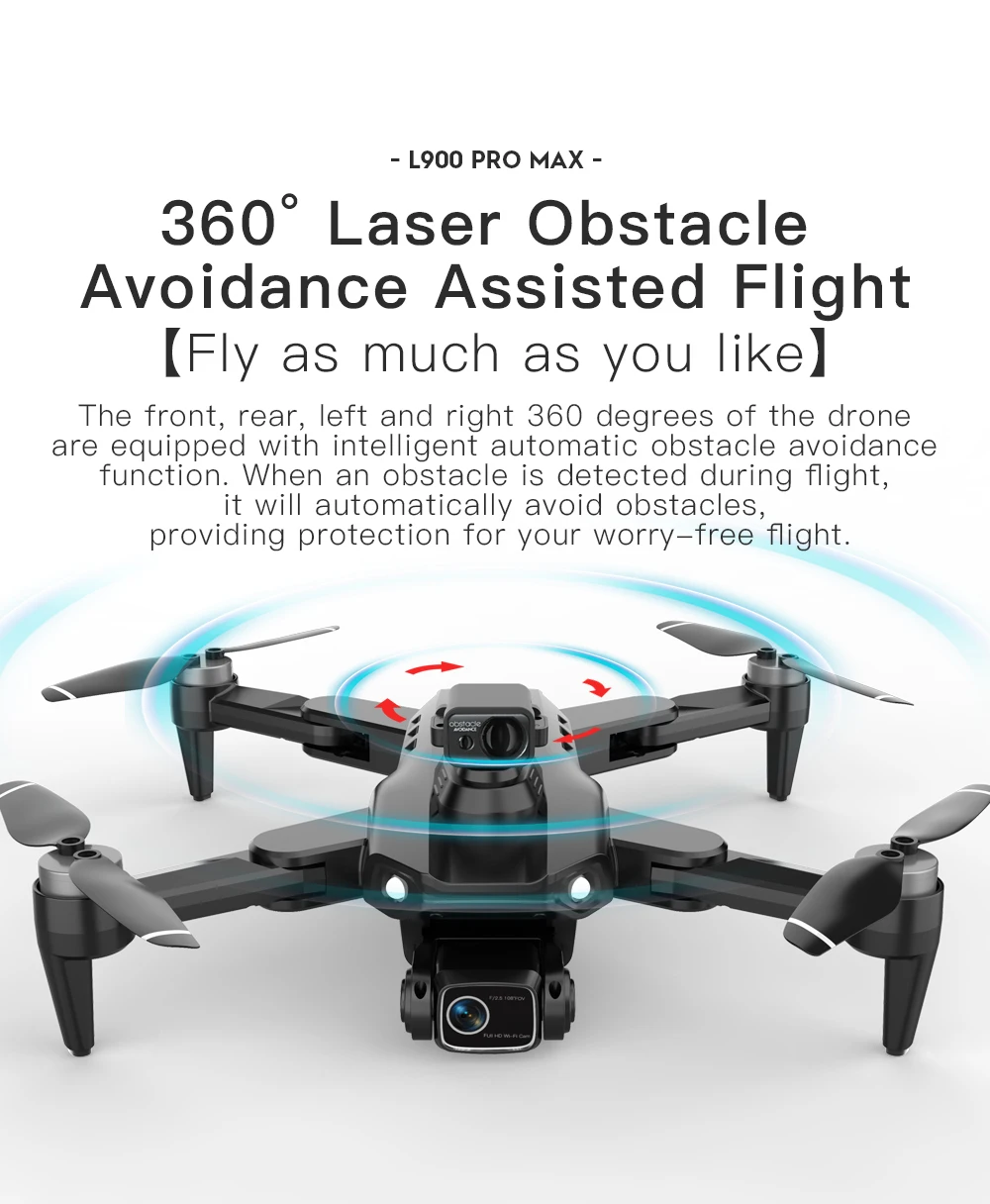 LYZRC L900 PRO MAX Laser obstacle avoidance GPS Drone 8K Professional HD Camera 5G WIFI Foldable Quadcopter Brushless Motor Dron view 2