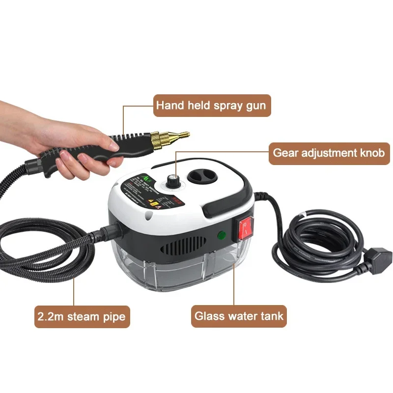 2500W 110V 220V High Pressure And Temperature Handhled Steam Cleaner For Air Conditioner Kitchen Hood Car Steaming Cleaner