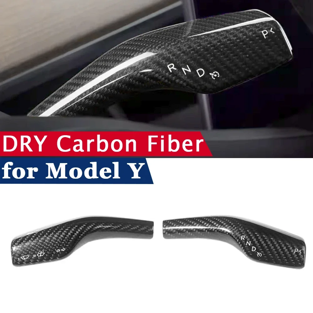 

Dry Carbon Fiber Cover for Tesla Model Y 2021 2022 2023 2024 Matte Gloss Carbon Interior Accessories Gear Shifter Knob Sticker