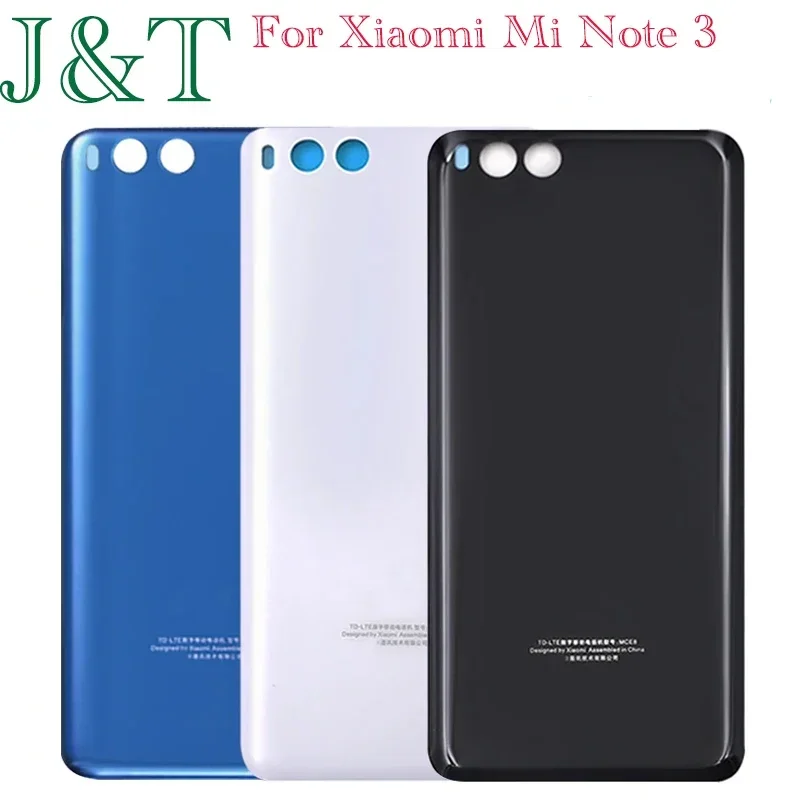 New For Xiaomi Mi Note 3 Battery Back Cover Rear Door 3D Glass Panel Mi Note3 Battery Housing Case With Sticker Adhesive Replace