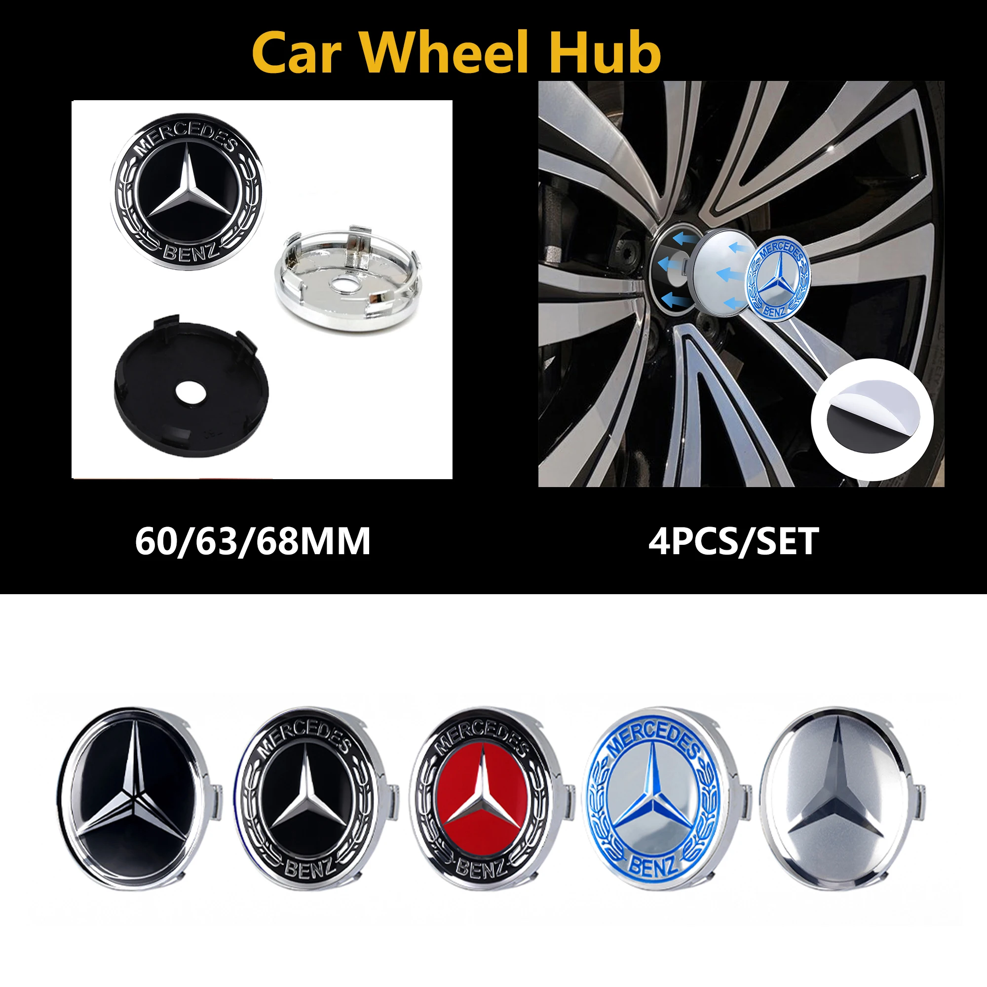 4 шт./комплект, эмблема для Mercedes Benz A B C RClass AMG W211 W204 W210 W205 CLA GLA