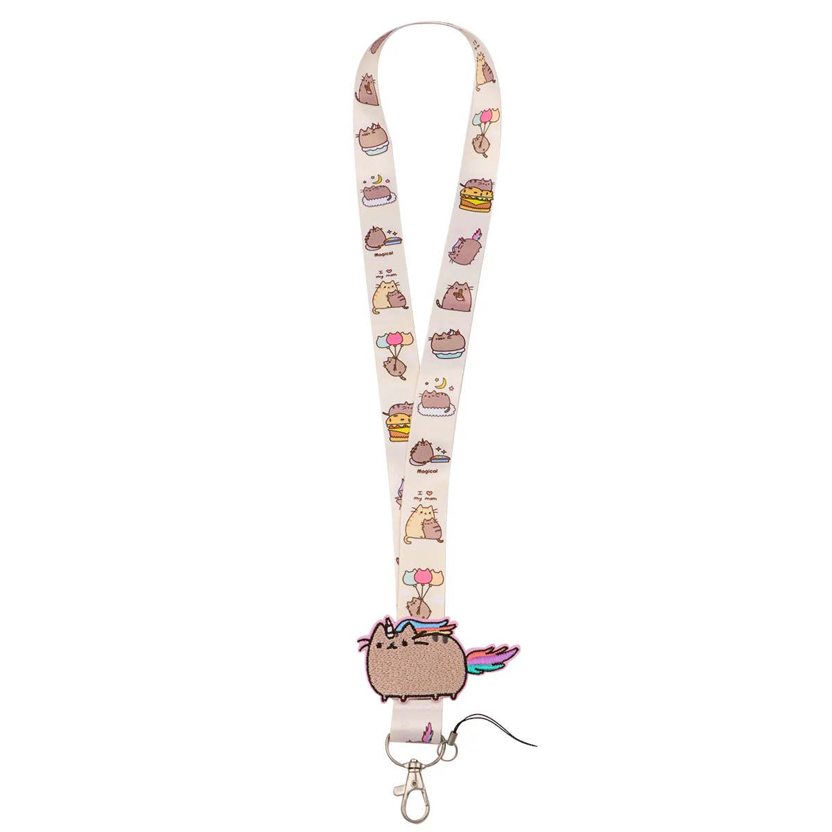 Cute Cat Lanyard with Patch Cartoon Animal Neck Strap For Card Badge Anti-Lost Phone Straps DIY Hang Rope