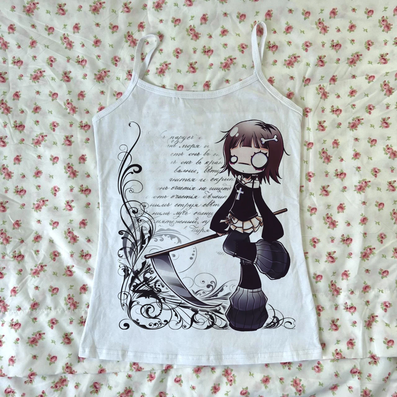 

2000s Streetwear Goth T-shirt Harajuku Aesthetic Cool girl Print Baby Tee Summer fashion Slim Cami Y2k Crop Top Vintage Clothes