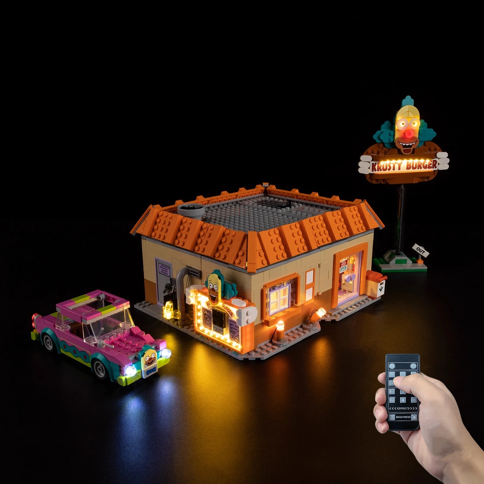 Conjunto de iluminação LED sem modelo adequado para LEGO The Simpsons Krusty Burger 10352 (não inclui blocos de construção)