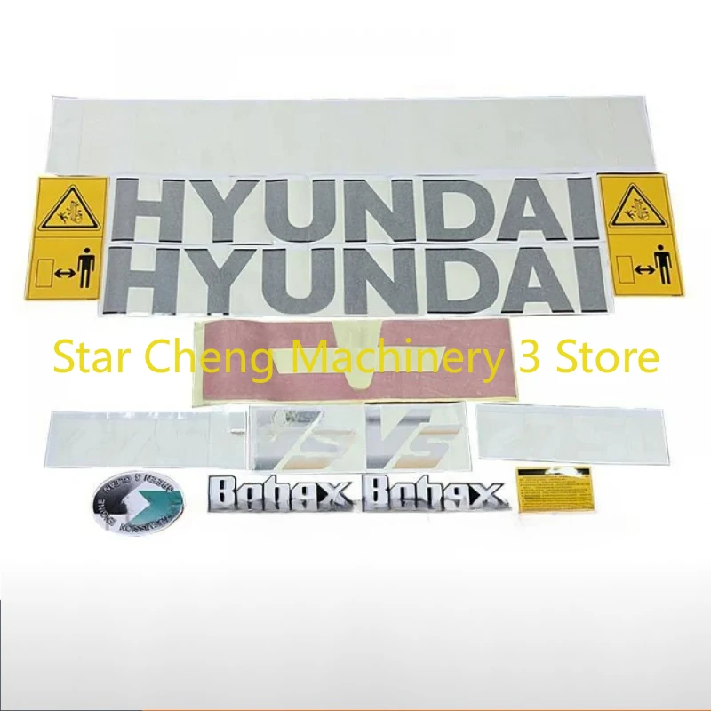 1 Set of Excavator High Quality Decal Stickers for Hyundais 60 75 110 130 150 215 225 275 305 350 385 485 LVS Whole Car Body