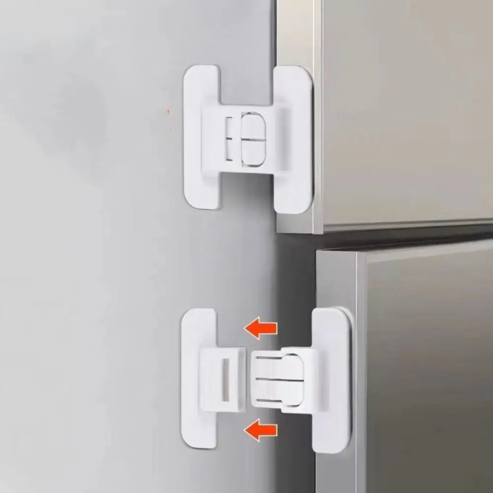 Durable Anti-Open Child Safety Lock White ABS Refrigerator Lock Closing Buckle