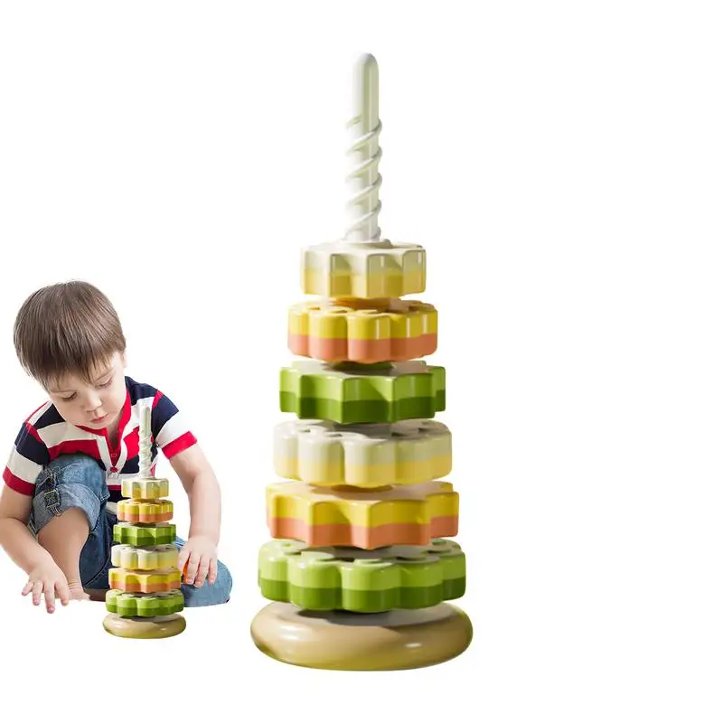 

Babies Stacking Toys Sensory Toys Colorful Stacking Rings Spin Stacker Spin Toy Babies Spinner Toy For Babies Over 12 Months Old