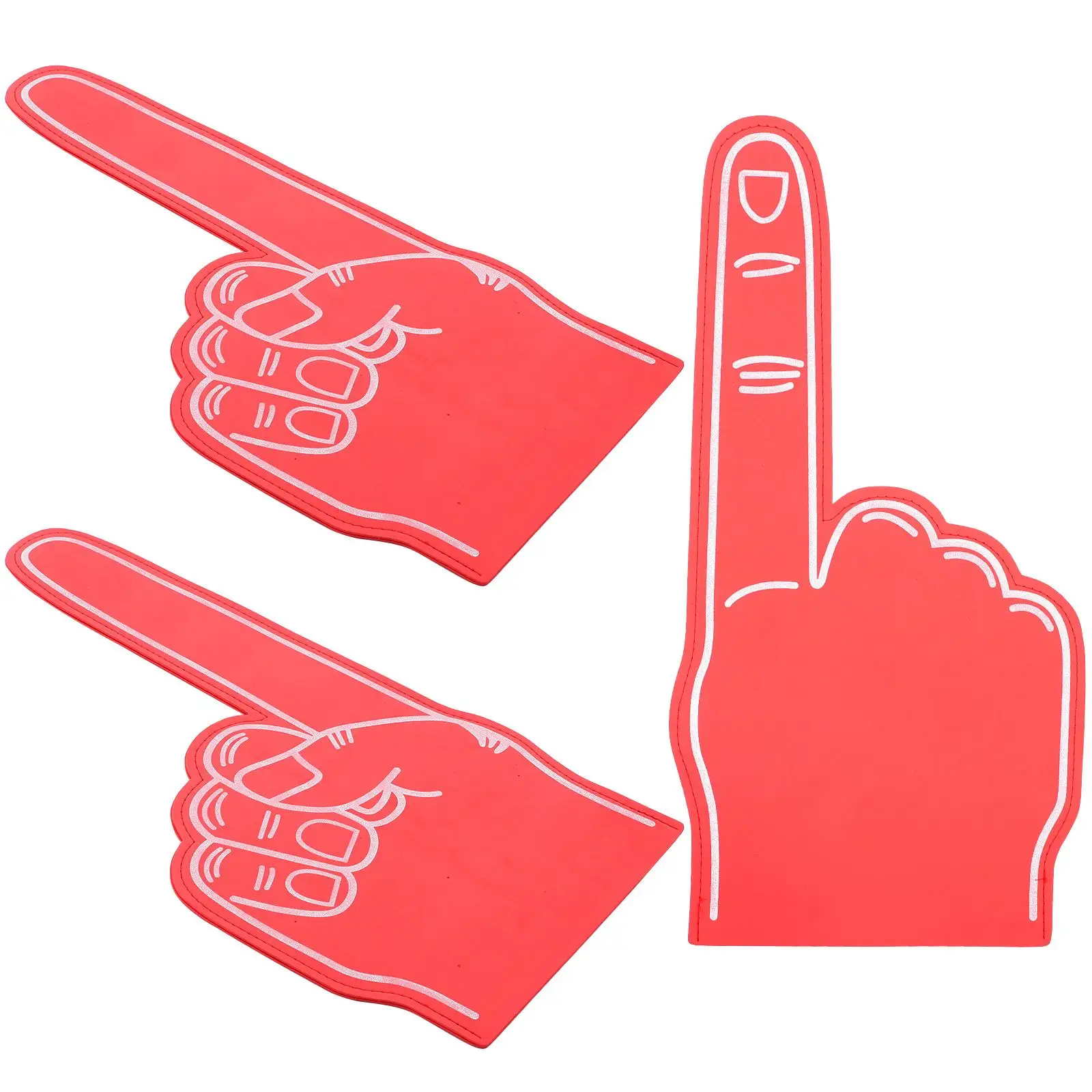 3 Pcs Foam Fingers Sports Fan Party Noisemakers Football Cheerleading Props Foams for Gift School Spirit Items